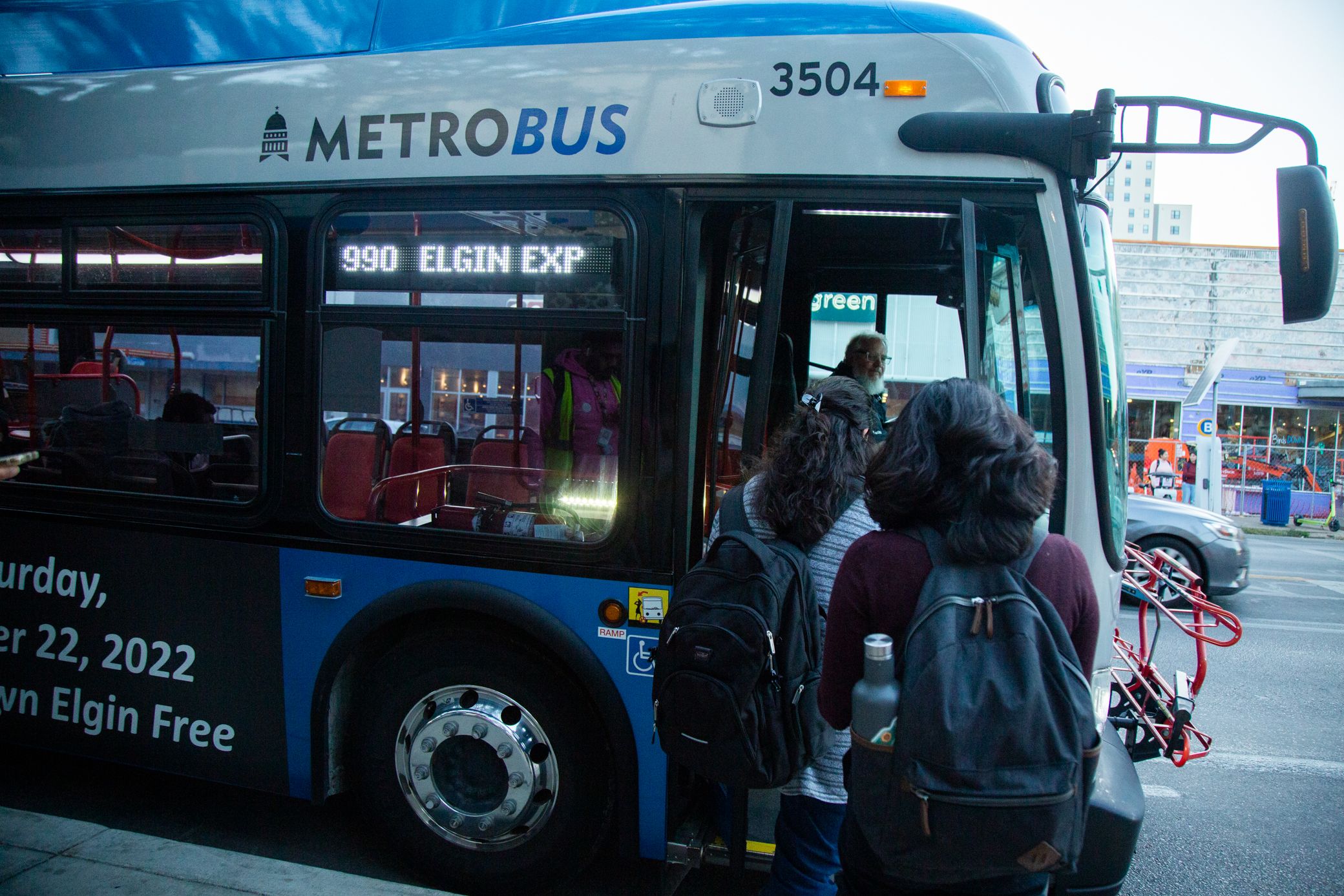 Several cars struck by MTA bus, stacked on top of each other in